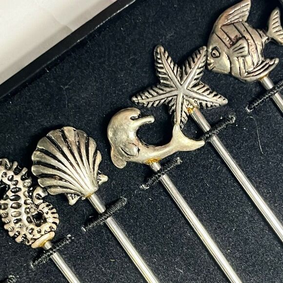 Bombay Ocean Aquatic Animal Themed Hors D’oeuvre Appetizer Fork Set 2001 - Picture 3 of 10